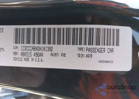 2016 Chrysler 200 Limited z USA, uszkodzony, nr VIN 1C3CCCABXGN101392